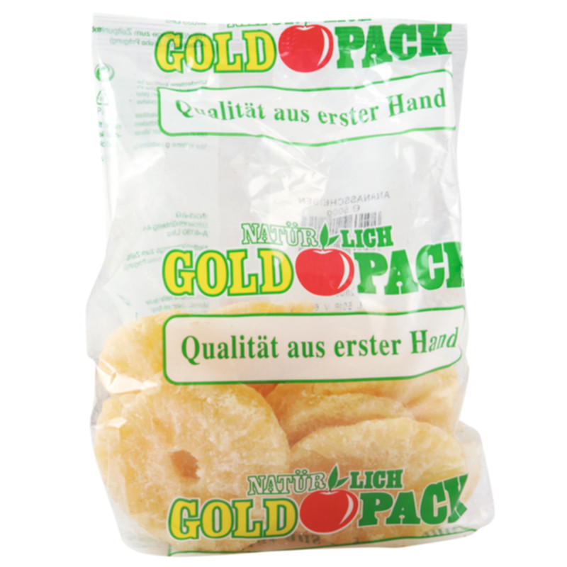Goldpack Ananasscheiben getrocknet 500 g fruchtige Trockenfrüchte für Snacks und Küche